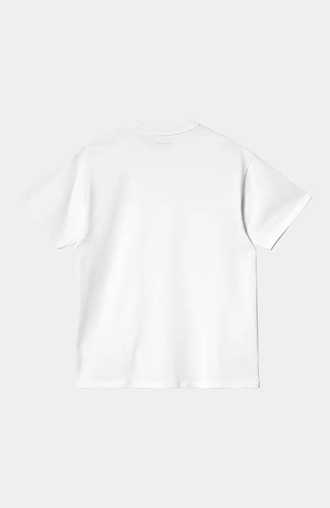 Carhartt WIP valkoinen loose fit t-paita takaata, kaulus ja hihat