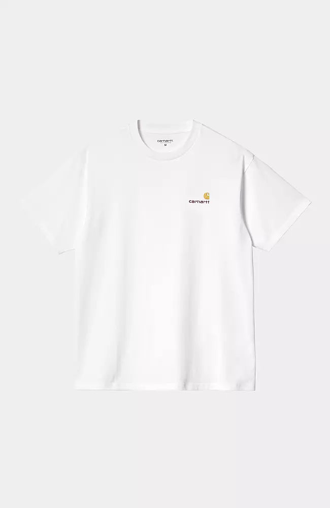 Carhartt WIP valkoinen loose fit t-paita brodeerattu logo edessä