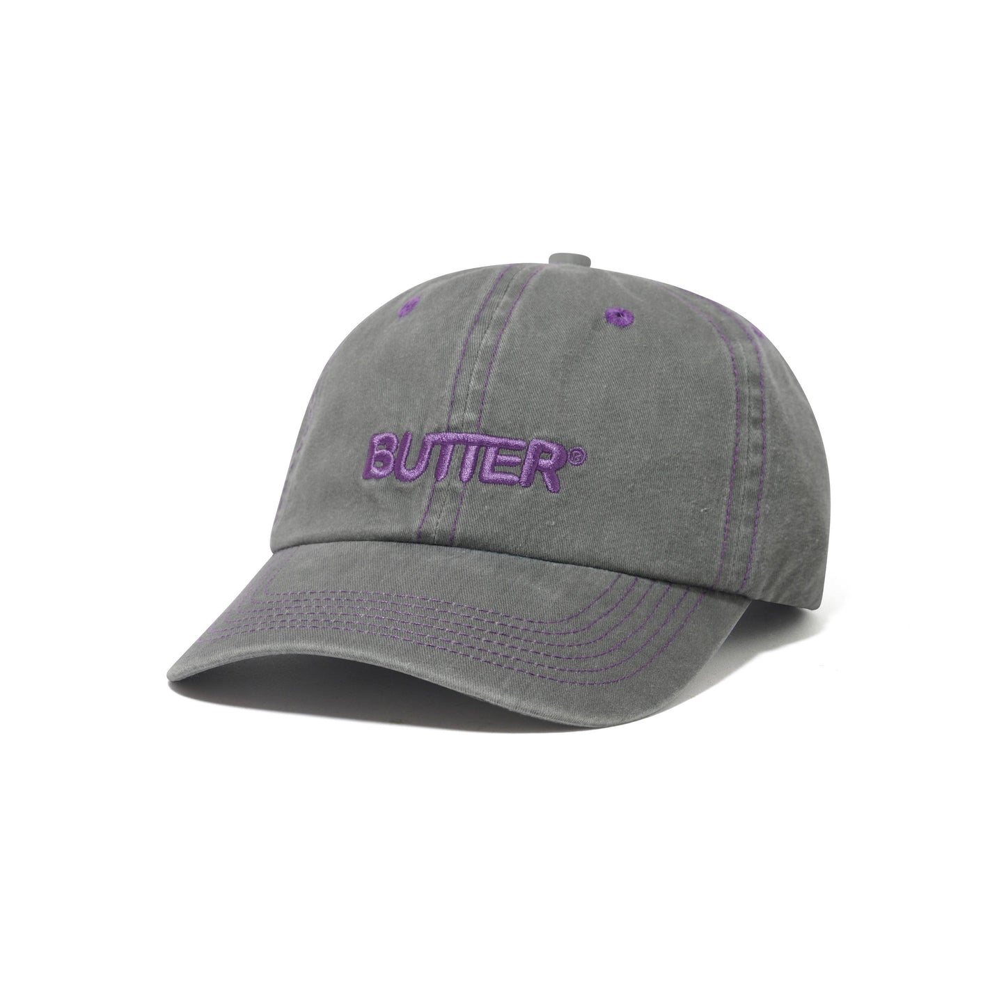 Butter Goods - Rounded Logo 6 Panel Cap Washed Grey
