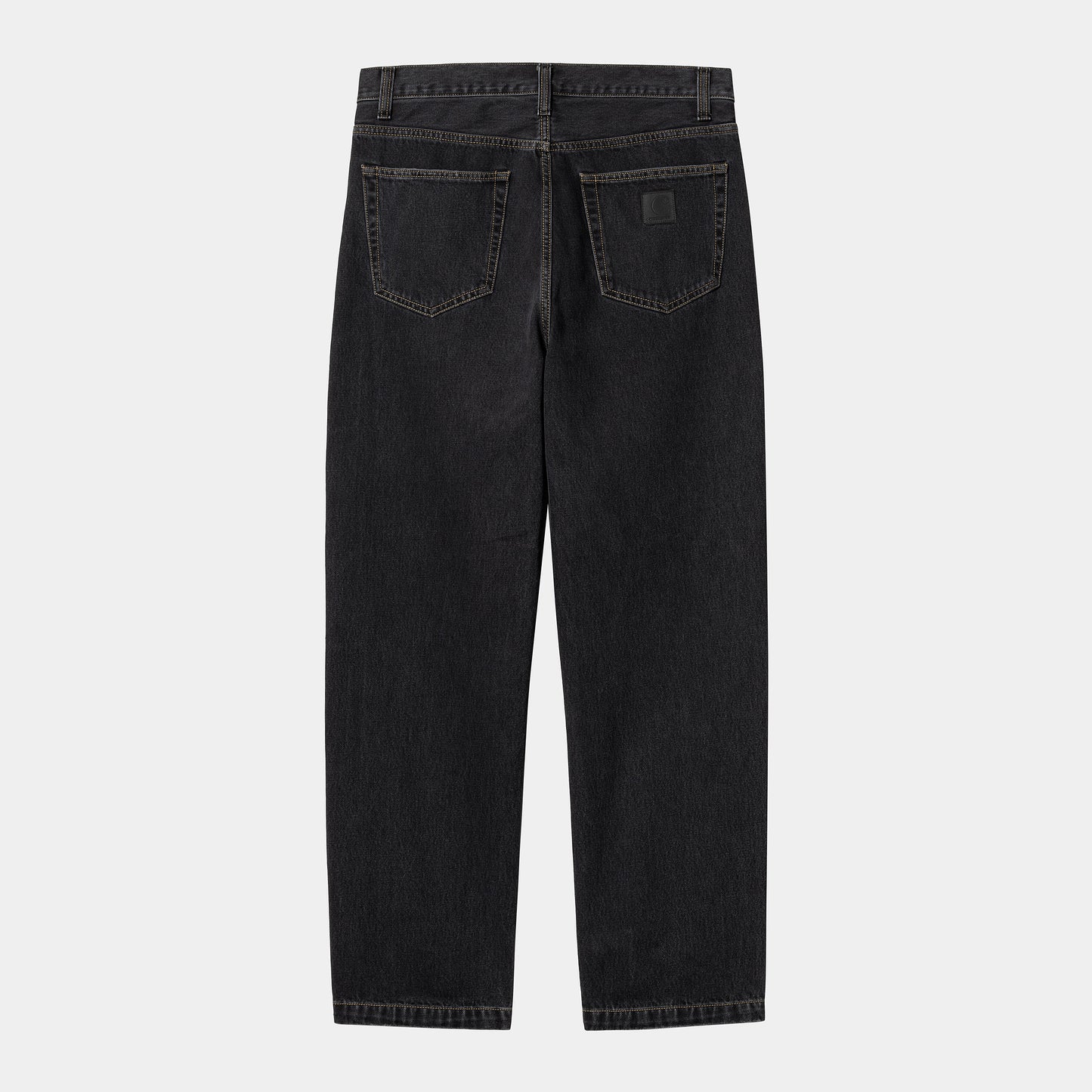Carhartt WIP mustat regular fit miesten farkut, takataskut ja vyötärönauha