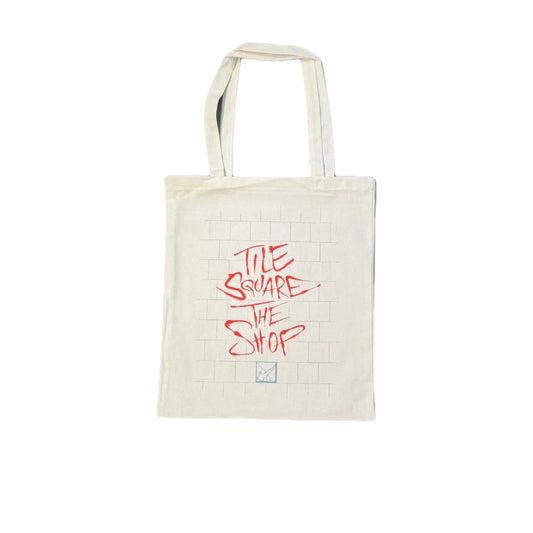 Tile Square - The Shop Canvas Bag Natural White