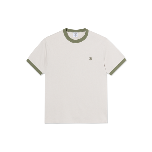 Polar - Ringer Tee Pale Taupe/Army Green