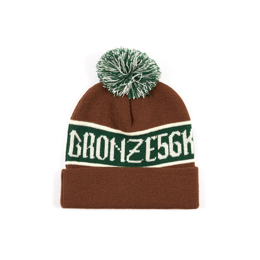 Bronze - Poof Ball Beanie Brown