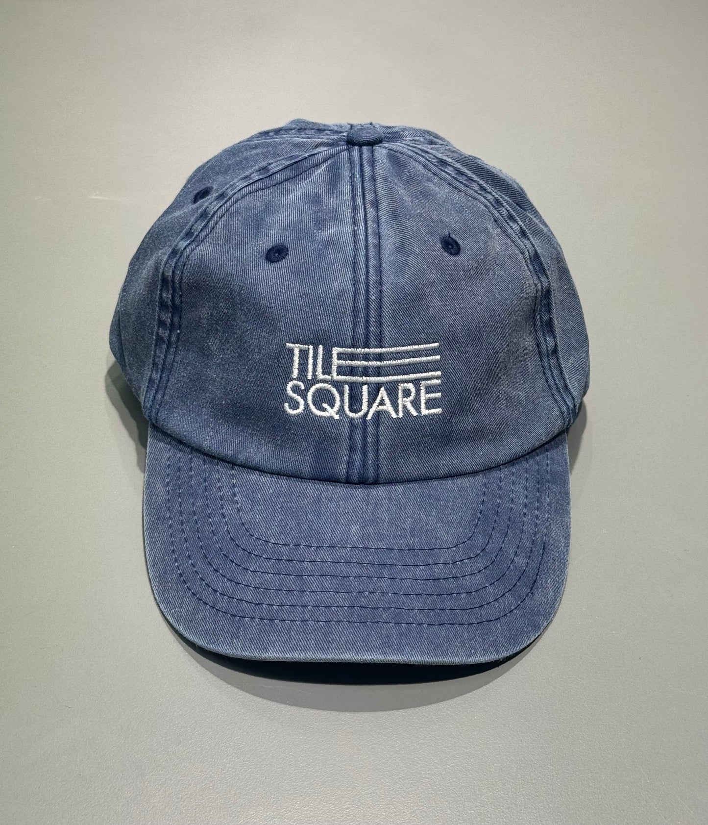 Tile Square - Logo Cap Washed Denim / White