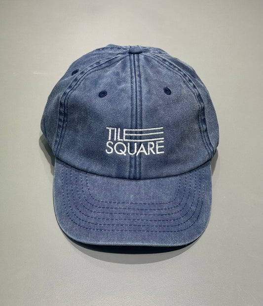 Tile Square - Logo Cap Washed Denim / White