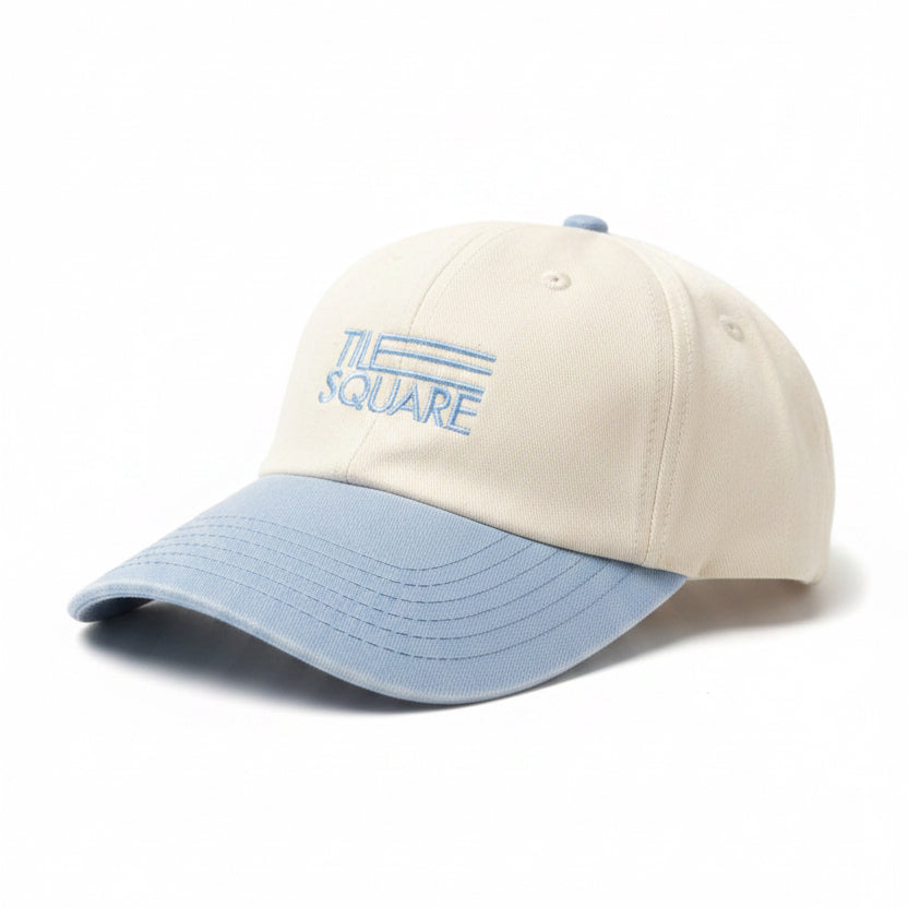 Tile Square - Text Logo Cap Natural / Light Blue