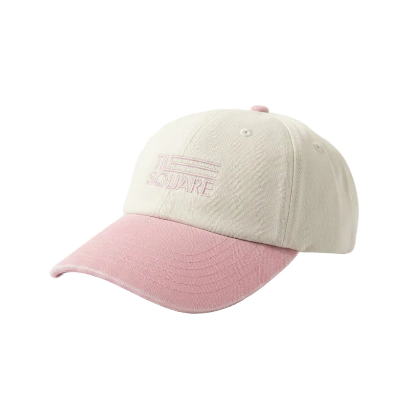 Tile Square - Text Logo Cap Natural / Dusky Pink