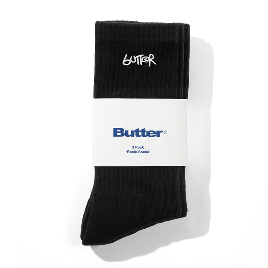 Butter Goods - 3-pack Basic Socks Black