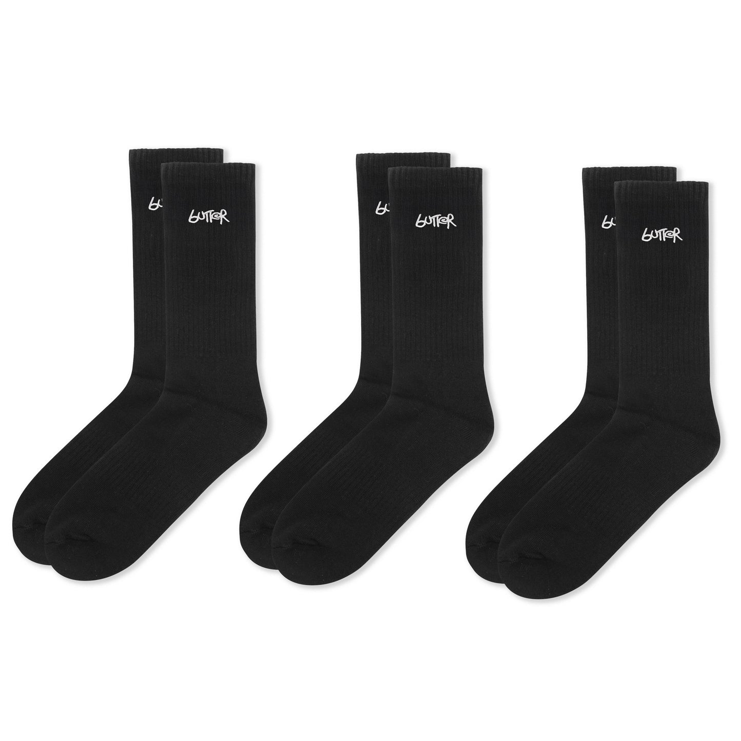 Butter Goods - 3-pack Basic Socks Black