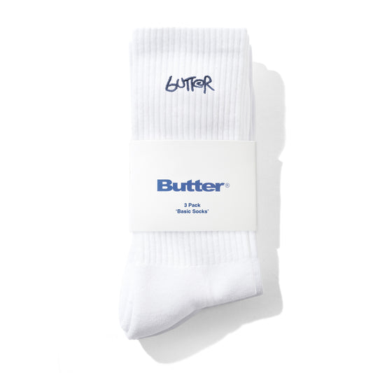 Butter Goods - 3-pack Basic Socks White