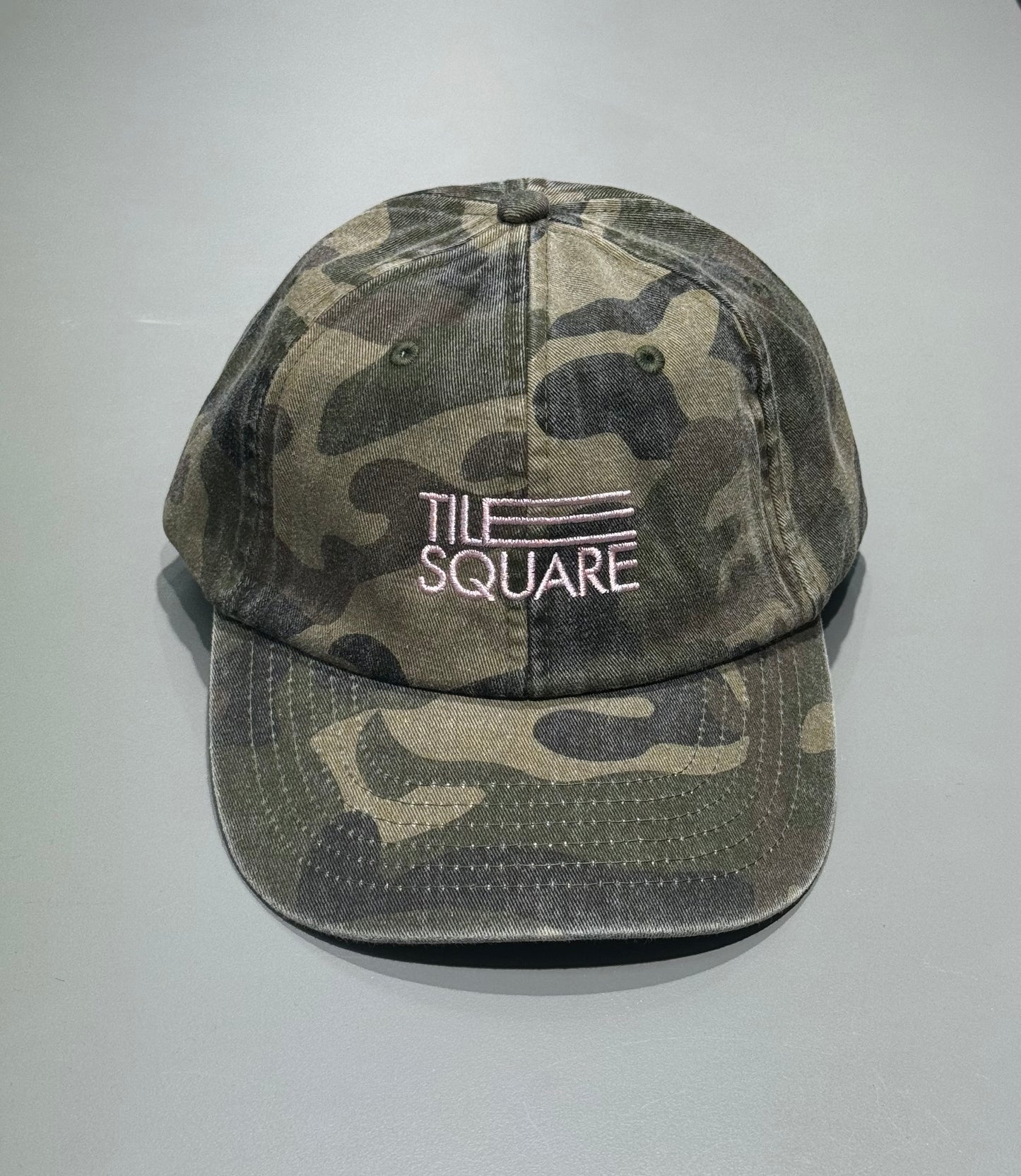 Tile Square - Logo Cap Washed Camo / Light Pink
