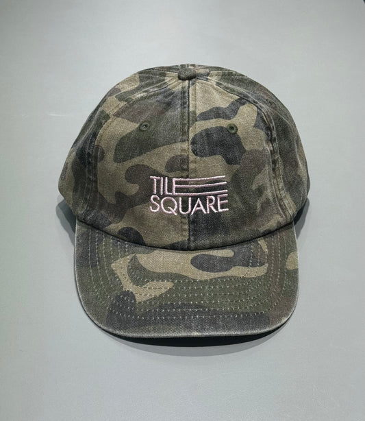 Tile Square - Logo Cap Washed Camo / Light Pink