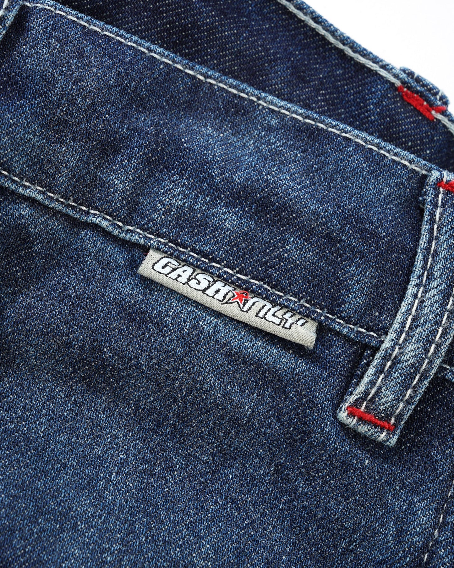 Cash Only - Company Denim Jeans Distress Washed Slub Blue