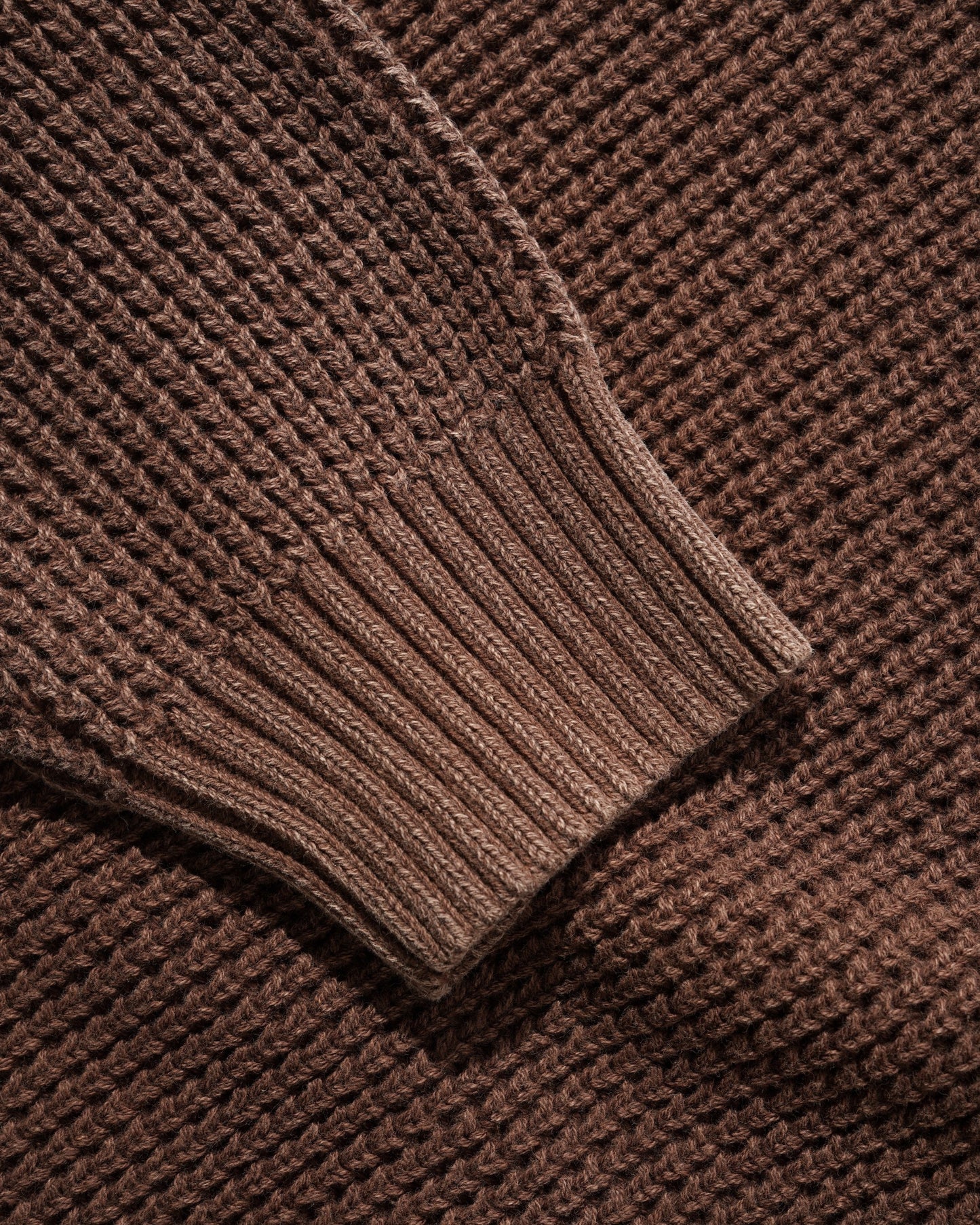 Butter Goods - Distressed Waffle Knit Sweater Washed Bark