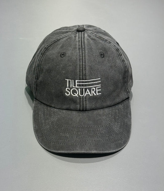 Tile Square - Logo Cap Washed Black / White