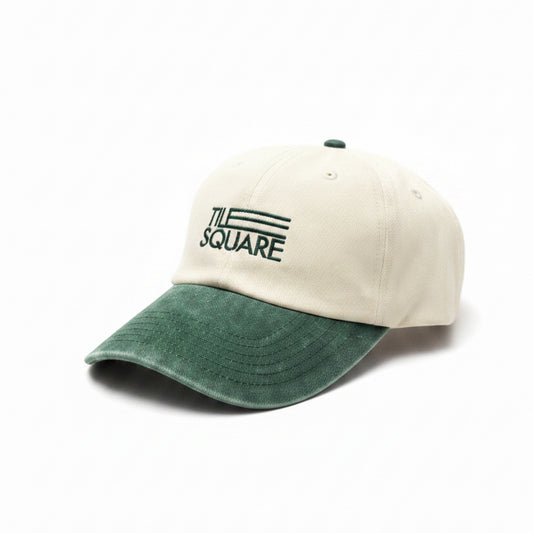 Tile Square - Text Logo Cap Natural / Bottle Green