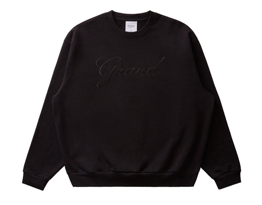 Grand Collection - Embroidered Crewneck Sweatshirt Black