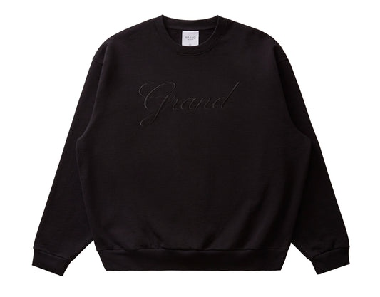 Grand Collection - Embroidered Crewneck Sweatshirt Black