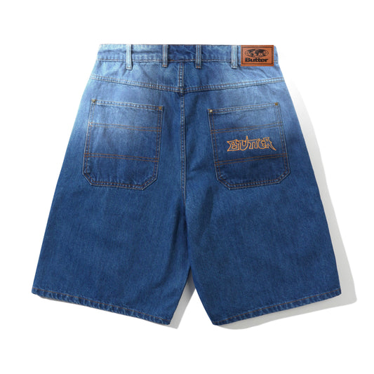 Butter Goods - Encounter Denim Shorts Washed Slub Blue
