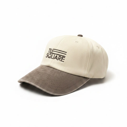 Tile Square - Text Logo Cap Natural / Brown