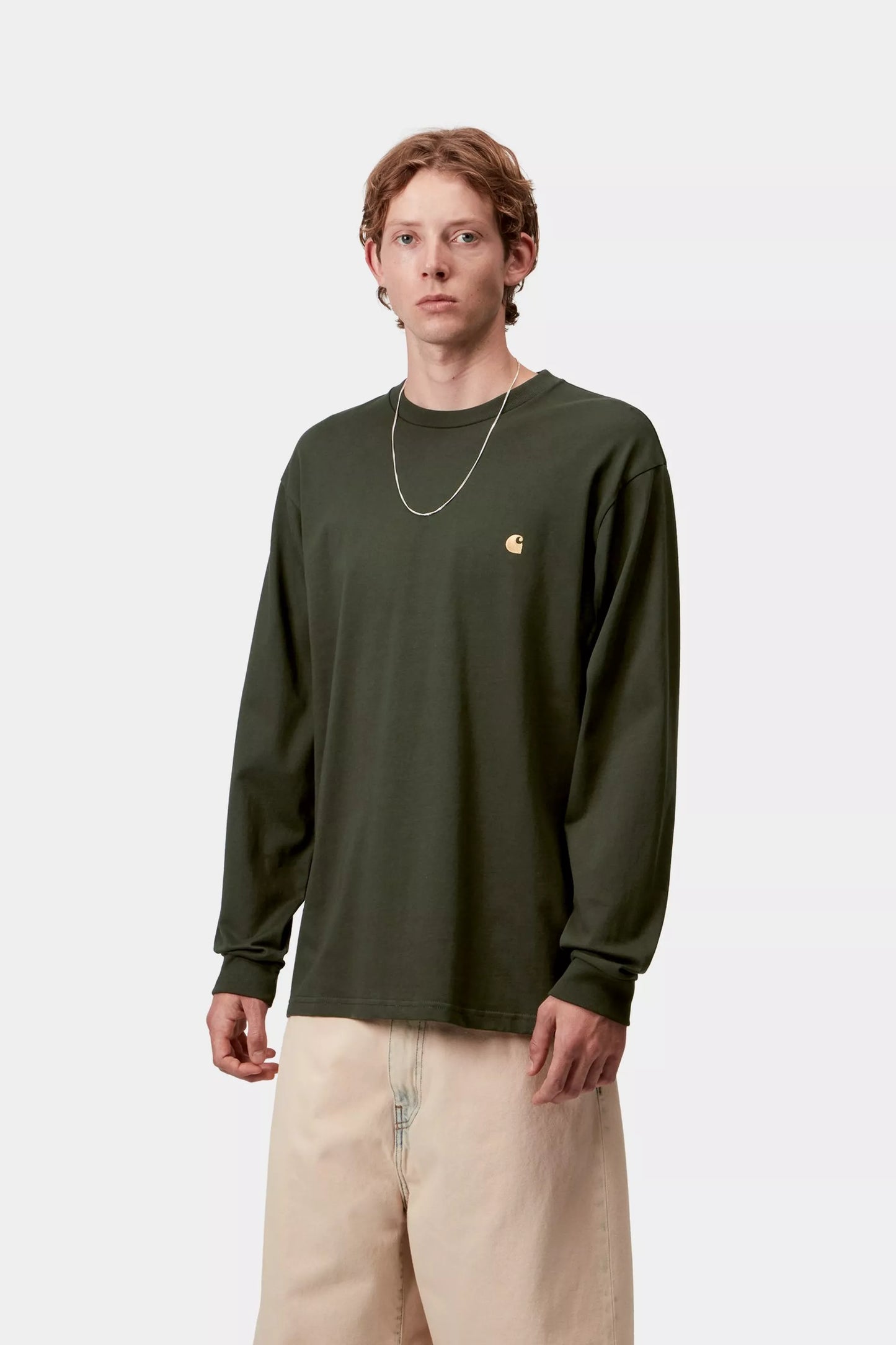 Carhartt - L/S Chase T-Shirt Olive / Gold