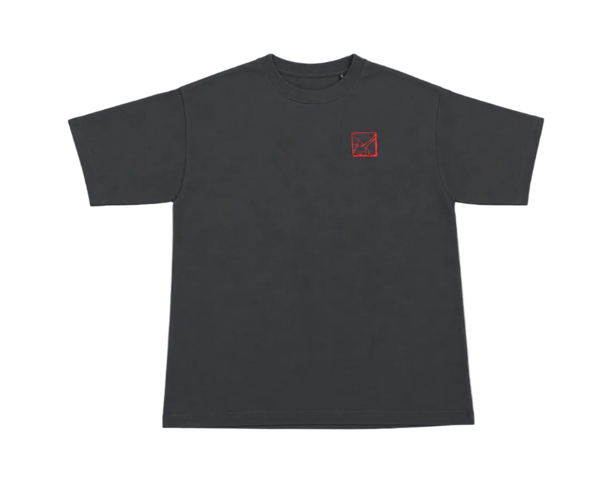 Tile Square - Square Logo Tee Dark Grey / Blood Red