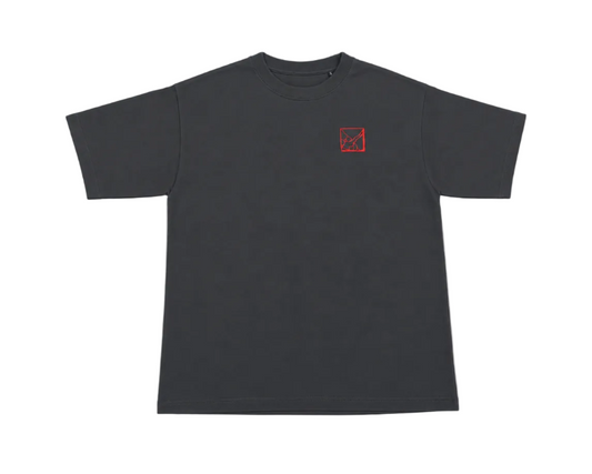 Tile Square - Square Logo Tee Dark Grey / Blood Red