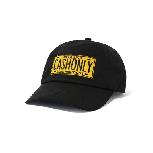 Cash Only - License Plate 6 Panel Cap Black