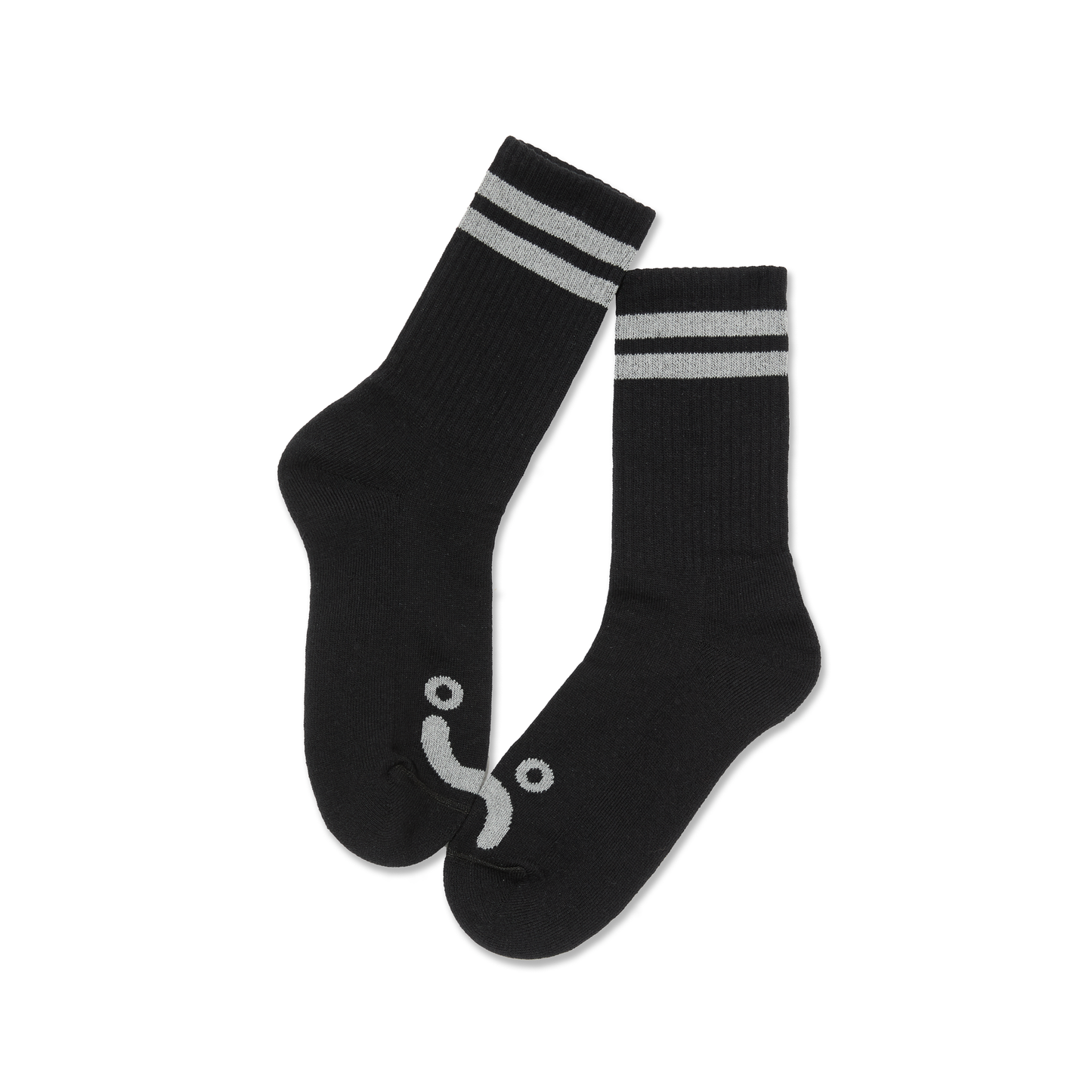 Polar - Rib Socks Happy Sad Black/Heather Grey
