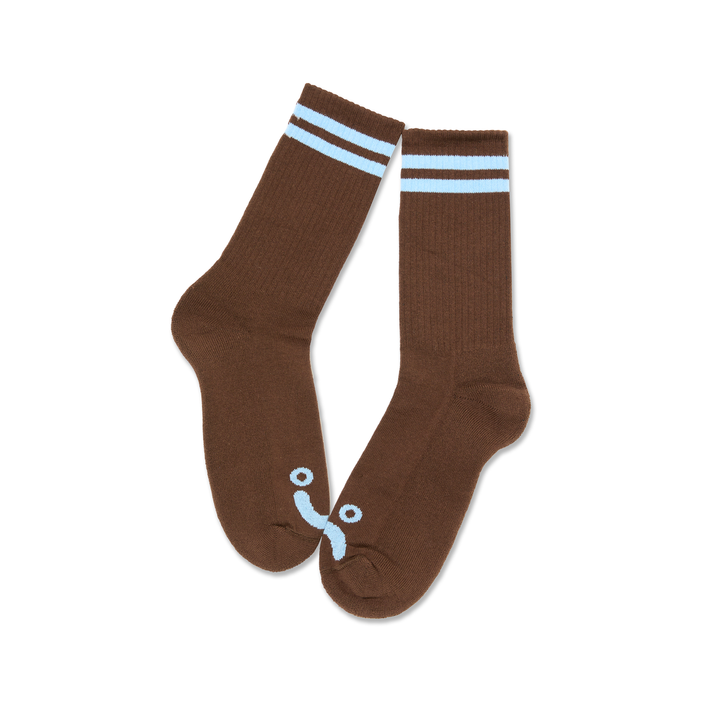 Polar - Rib Socks Happy Sad Brown/Blue