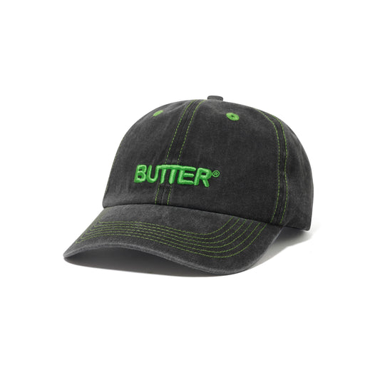 Butter Goods - Rounded Logo 6 Panel Cap Washed Black