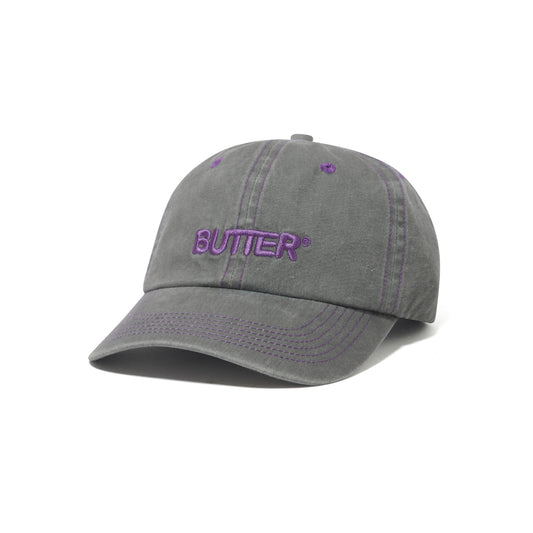 Butter Goods - Rounded Logo 6 Panel Cap Washed Grey