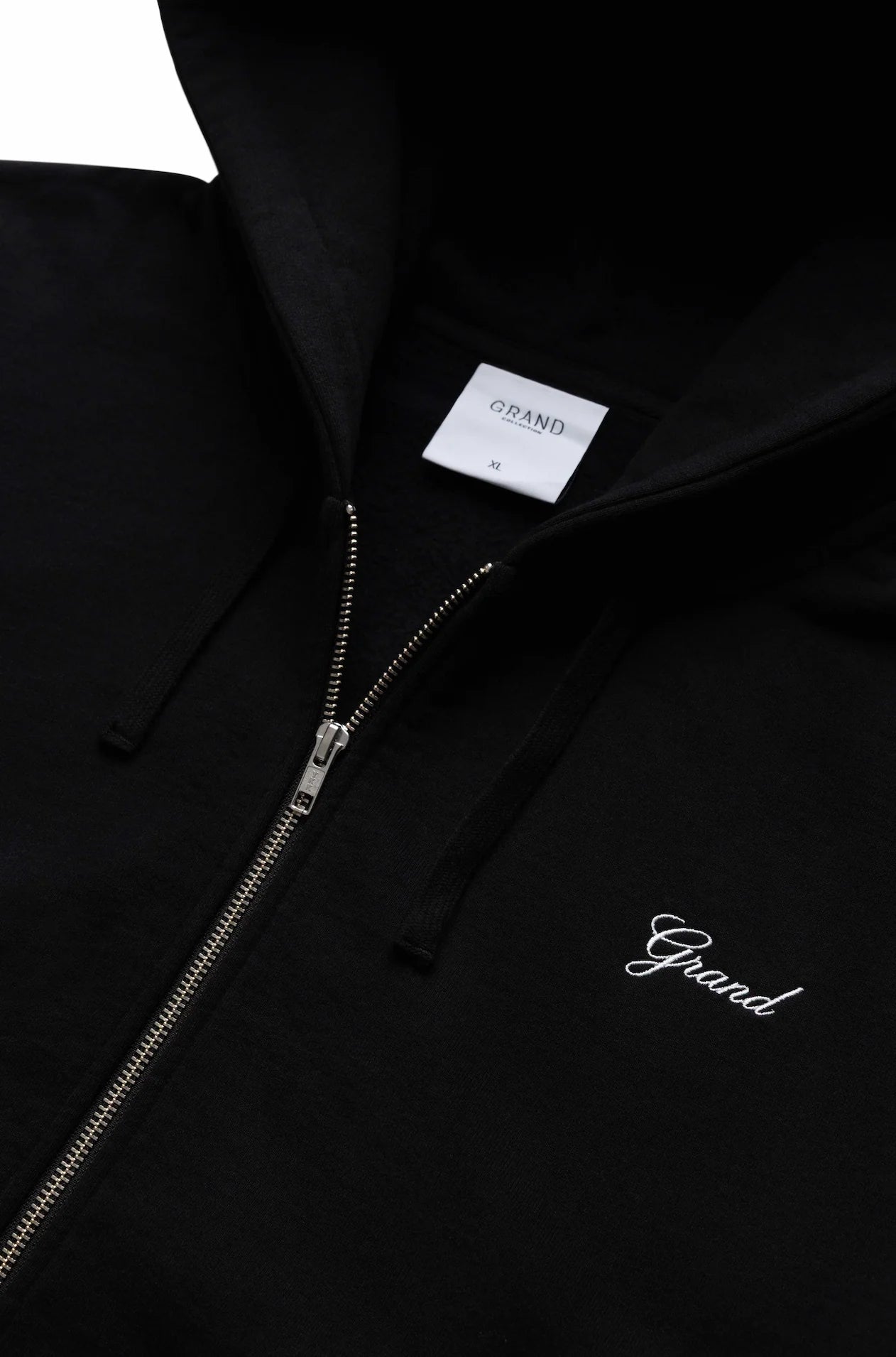 Grand Collection - Zip Up Script Sweatshirt Black
