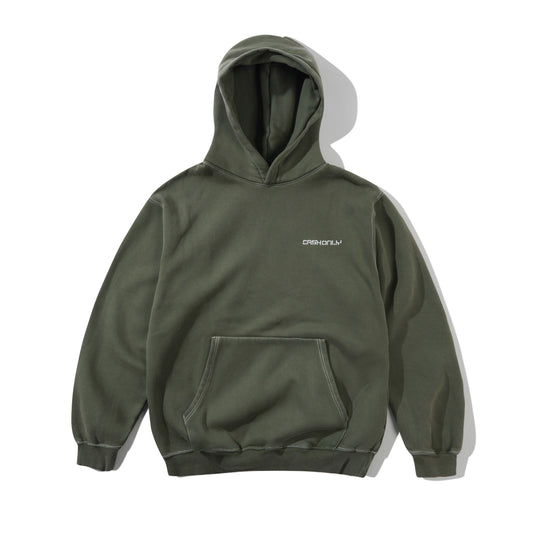 Cash Only - Stencil Pigment Dye Pullover Hood Washed Army