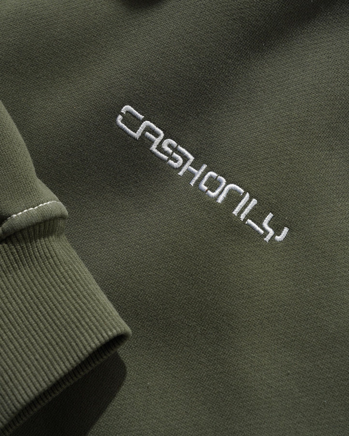 Cash Only - Stencil Pigment Dye Pullover Hood Washed Army