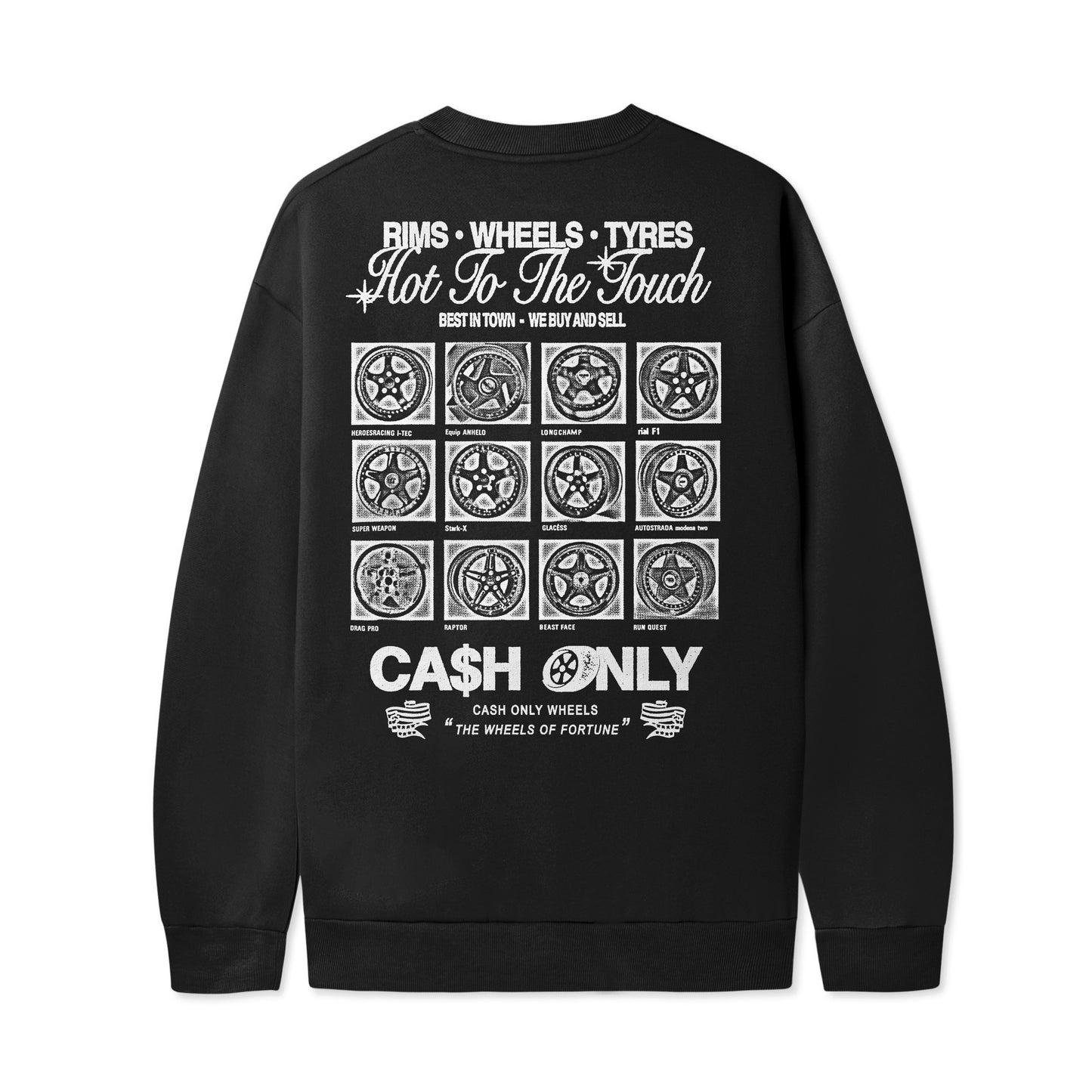 Cash Only - Wheels Crewneck Black