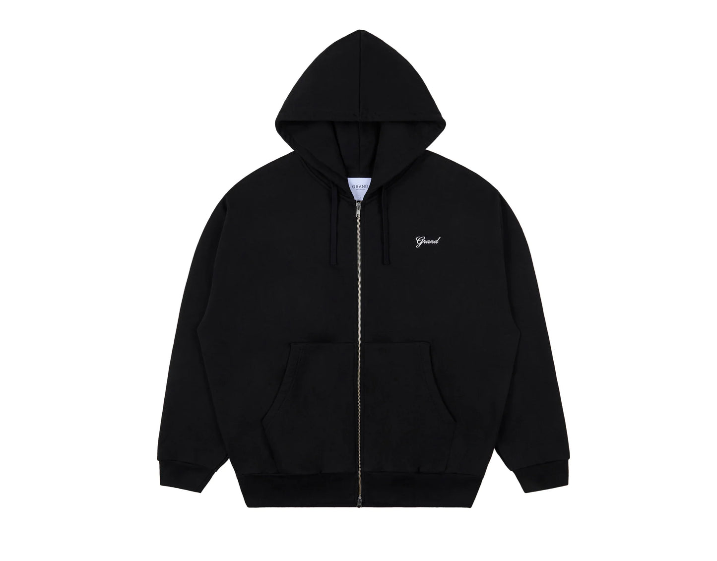 Grand Collection - Zip Up Script Sweatshirt Black