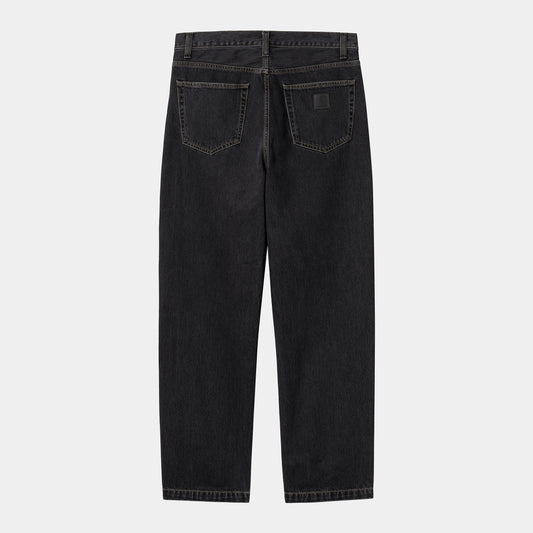 Carhartt WIP mustat regular fit miesten farkut, takataskut ja vyötärönauha