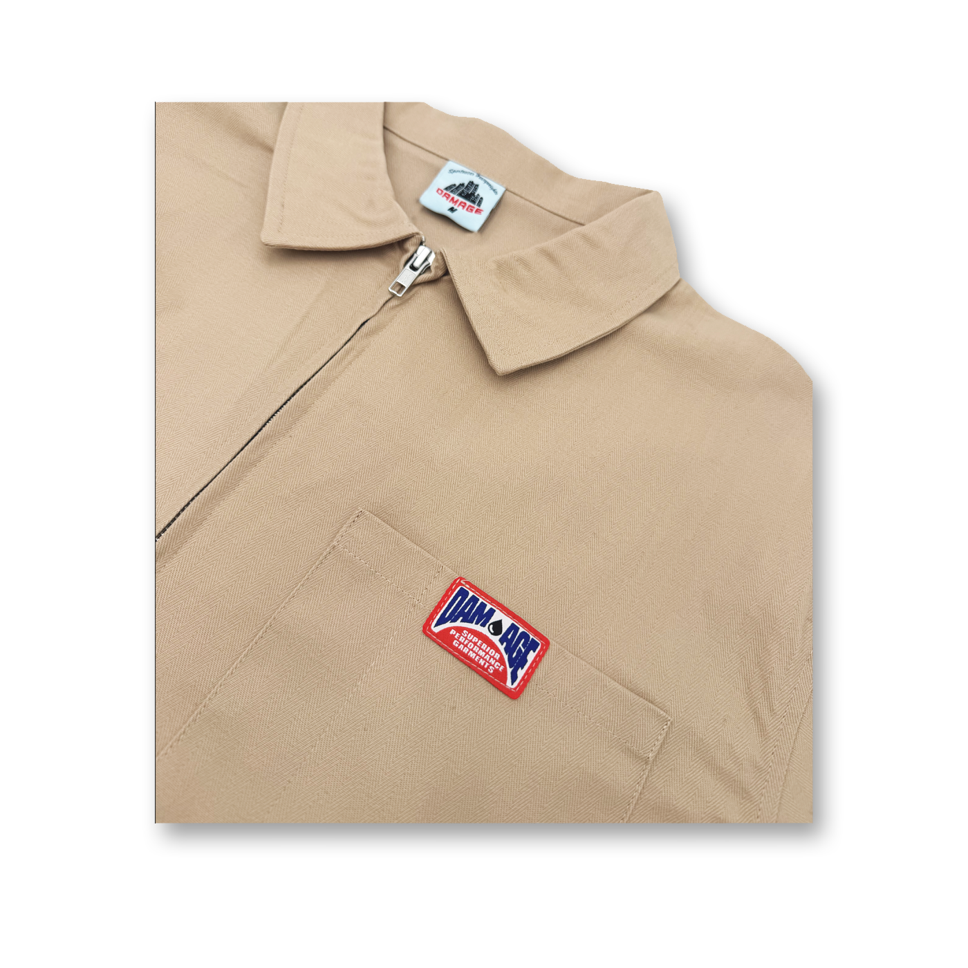Damage - Uniform Zipper Shirt Khaki